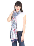 Fabseasons WomenS Premium Printed Cotton Long Scarf For Summer And Winter (Size 95 X 190 Cm, Navy Blue)