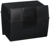 Oxford 01461 4 X 6 Black Plastic Index Card Flip Top File Box