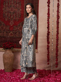 Gosriki Women'S Rayon Blend Anarkali Printed Kurta With Palazzo (Marco Grey-Gs_Xl_Grey_X-Large),Grey,,B0DRNNQCXC