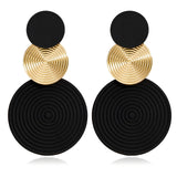 Retro 80s Neon Earrings Round Disc Dangle Drop Earrings for Women Lightweight Bohemia Statement Geometric Round Earring Fashion