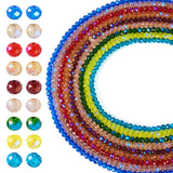 Elecrelive 1110pcs 4mm Glass Rondelle Beads Faceted Glass Beads Transparent Electroplate Glass Beads Mixed Color for DIY Beading