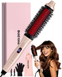 Infrared Thermal Brush 1.6 Inch Ionic Heated Thermal Round Brush Hair Straightener & Curler Styler for Travel, 6 Heat Settings,
