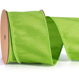 LaRibbons Green Wired Ribbon 2.5 Inch x 10 Yards, Lime Green Dupioni Spring Craft Ribbon with Wired Edge for Easter, Gift Wrappi