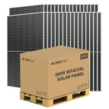 SUNGOLDPOWER 16BB N-Type 32pcs 560W Bifacial PERC Solar Panels Monocrystalline, High Efficiency up to 30%, High Power PV Module