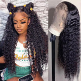 26 Inch 13x6 Deep Wave Lace Front Wigs Human Hair 200 Density HD Transparent Lace Frontal Wigs Human Hair 13x6 Pre Plucked Deep