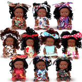 Hanaive 10 Pcs 4 Inch Mini Baby Dolls Lifelike Realistic Tiny Baby Dolls with Animal Clothes Cute Infant Figurine Gifts Set for