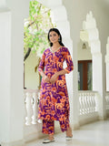 Gosriki Women'S Cotton Blend Straight Printed Kurta With Palazzo (Chinki Begani-Gs_Xxl_Begani_Xx-Large),Begani,2,B0D9WB721K
