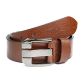 Rizoro Genuine Imported Spanish Formal Casual Leather Belt For Men With Broad Pin Zinc Buckle (Belt Length 46 Inches) (Waist Ad
