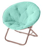 Urban Lifestyle Faux Fur Saucer Chair with Metal Frame, One Size, Mint