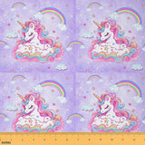 Feelyou Unicorn Fabric by The Yard 5 Yards Rainbow Cloud Decorative Waterproof Outdoor Fabric Dreamy Horse Printed Upholstery Fa