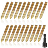 Hicarer 20 Pack 3/8-16 x 3 Inch Hanger Bolts Double Headed Bolts with Driver Self Tapping Screw Threaded Rod Screws for Furnitur