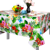 Tatuo 2 Pcs Large Summer Floral Table Cloth Hawaiian Tropical Tablecloth Hawaiian Decoration Disposable Butterfly Tablecloth Rec