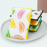 ECO SHINE Bamboo Printed Cleaning Sponge | Reusable & Washable Kitchen Scrubber | Bamboo Fiber and PET Scrub Pad for Utensils, N