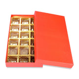 GROWNEX Set of 25 Lid Chocolate & Sweets Boxes 18 Pcs Cavity Red Paperboard Packaging Elegant Sweets Box for Gifting Ideal for C