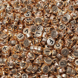 LAIDANLA 1500PCS Acrylic Letter Beads Alphabet Black Letters Rose Gold Round Bead 7 4mm for Jewelry Bracelets Necklaces Key Cha