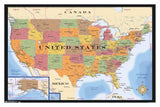 Trends International Map - USA Time Zones Wall Poster, 22.375 x 34, White Framed Version