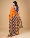 Sugathari Womens Banarasi Saree Pure Kanjivaram Silk Saree Soft New Ladies 2023 Design Wear Pattu Sarees Latest Cotton Party Sari Collections With Blouse Piece For Wedding Sadi (Sam Pari S-6 Orange)