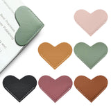 Leather Heart Bookmarks - Winjeto 6 Pieces Cute Corner Page Book Marks for Teachers Students Book Reading Lovers, for School Off