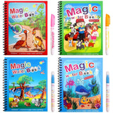 GTC Magic Water Coloring Drawing Painting Books Doodle Coloring Children Reusable Baby Drawing Book with Pen MWB1 Multicolor Pac