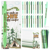 Engrowtic 50 Set One Happy Camper Party Favors for Guests include 50 One Happy Camper Pens 50 Thank You Cards Camping 1st Birthd