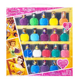 Townley Girl Disney Princess Belle 18 Piece Water-Based Nail Polish Set, Quick Dry and Peels-Off, Nail Paint Set for Girls, Perf