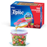 Ziploc Quart Food Storage Bags, Stay Open Design with StandUp Bottom, Easy to Fill, 100 Count