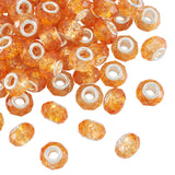 Spritewelry 100pcs 14mm Large Hole Glass Crystal Faceted Beads - Gold European Crystal Spacer for Necklace, Earring, Bracelet Cr