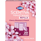 Clorox Scentiva ToiletWand Refills, Value Pack, Cherry Blossom and Peach, 20 Count