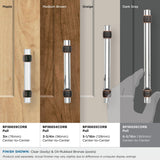 Amerock | Cabinet Pull | Clear/Oil-Rubbed Bronze | 6-5/16 Inch (160 Mm) Center To Center | Glacio | 1 Pack | Drawer Pull | Drawe