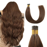 Sunya I Tip Hair Extensions Human Hair Chocolate Brown 22 Inch Itip Hair Extensions Human Hair Brown Human Hair 50g/50Strands