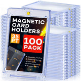 ZENOWICK Magnetic 35pt One Touch Card Holders, UV Protection Hard Plastic Display Case for Trading, Sports, Baseball, Football,