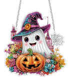 SKRYUIE Halloween Hanging Diamond Art Kits for Adults, DIY Window Pendant Diamond Painting Kit Sun Catcher, Special Shaped Cryst