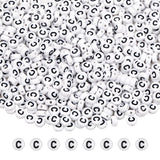 GMMA Letter Beads for Bracelets - 200 Pcs 4x7mm Alphabet Beads for Jewelry Making - Acrylic Black Letter Beads