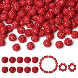 LAIDANLA 120pcs 10mm Red Rhinestone Round Disco Beads for Crafting, Jewelry Making, DIY Projects