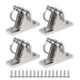 DNB Bimini Top Deck Hinges - 4 Packs Stainless Steel 316 with Ring and Removable Pin - Installation Screws Included