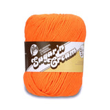 Lily Sugar N Cream Super Size Solid Yarn, 4oz, Gauge 4 Medium, 100% Cotton Hot Orange Machine Wash & Dry