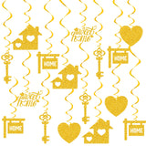Containlol 40 Pieces Housewarming Party Decorations Welcome Home Swirl Supplies Hanging Glitter Swirls Housewarming Hanging Sign
