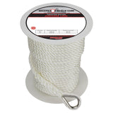 Extreme Max 3006.2294 BoatTector Twisted Nylon Anchor Line with Thimble 3/8 x 150, White