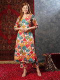 Anni Designer Women'S Rayon Blend Straight Printed Kurta With Pant (Samlok White-Jl_Xl_White_X-Large),White,XL,,,