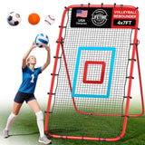 Portable Volleyball Rebounder Net 7x4 Ft, 5-Angle Adjustable Rebounder Net for Practicing Digging, Setting, Spiking, Bounce Back
