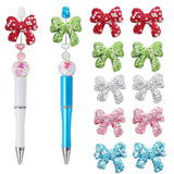 Frinnovan, 10 Pack Rhinestone Bow Shaped Beads for Beadable Pens Crystal Bowknot Loose Large Spacer Bead Charms for DIY Keychain