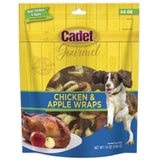 Cadet Gourmet Chicken & Apple Wrapped Dog Treats Wraps - Healthy & Natural Chicken & Apple Dog Training Treats for Small & Large