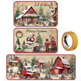 SATINIOR 3 Pcs Christmas Kitchen Rugs and Mats Set Vintage Winter Floor Mat Non Slip Washable Nutcracker Santa Claus Red Truck D
