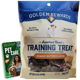 Healthy Surplus Golden Rewards Training Treats - 9 OZ (255g) Peanut Butter Flavor and Vital Volumes Pet Care Tips Card