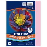 PACON Tru-Ray Heavyweight Construction Paper, Pink, 9 x 12, 50 Sheets