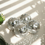 Yescom 4PCS 7 Mirror Disco Ball Set Small Hanging for 70s 80s Party Events Wedding DJ Dance Club Bar Stage Lighting Holiday Busi