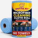 Shuttle Art Reusable Microfiber Cleaning Cloth Roll Pack of 3 (Sky Blue) | TearOff Washable Cleaning Rags, 2000 Wash Life, Su