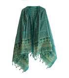 India Scarves Spectra Green Color Khadi Cotton Art Silk Dupatta