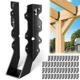 50 Pcs Black 2x8 Joist Hanger,LU28 18 Gauge Double Shear Face Mount Joist Hanger,Hurricane Ties for Rafters Tie Brackets Great f