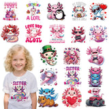 Dazoratix Axolotl Iron on Transfers - 20 Sheets Cute DTF Ready to Press Heat Patches Pink Funny Viny Stickers Decals T Shirts Cl